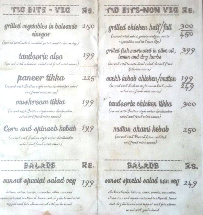 Sunset Home Kitchen Menu, Menu de Sunset Home Kitchen, Karanpur