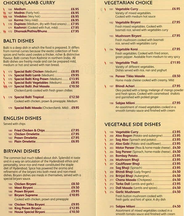 Menu at Surrey Palace restaurant, Epsom, 181 Kingston Rd
