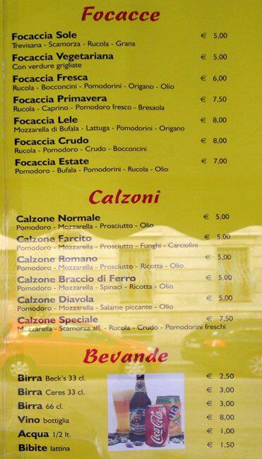 Menu di Pizzeria Al Piccolo Principe 