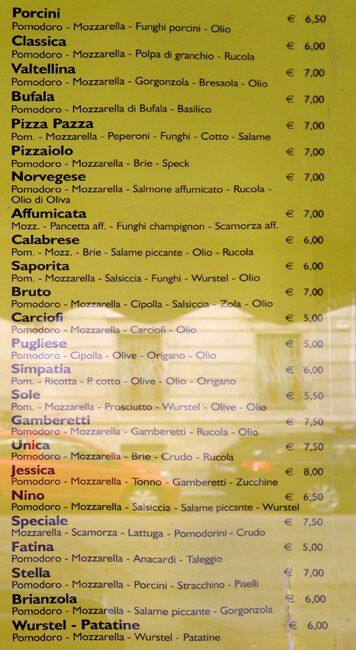 Menu di Pizzeria Al Piccolo Principe 