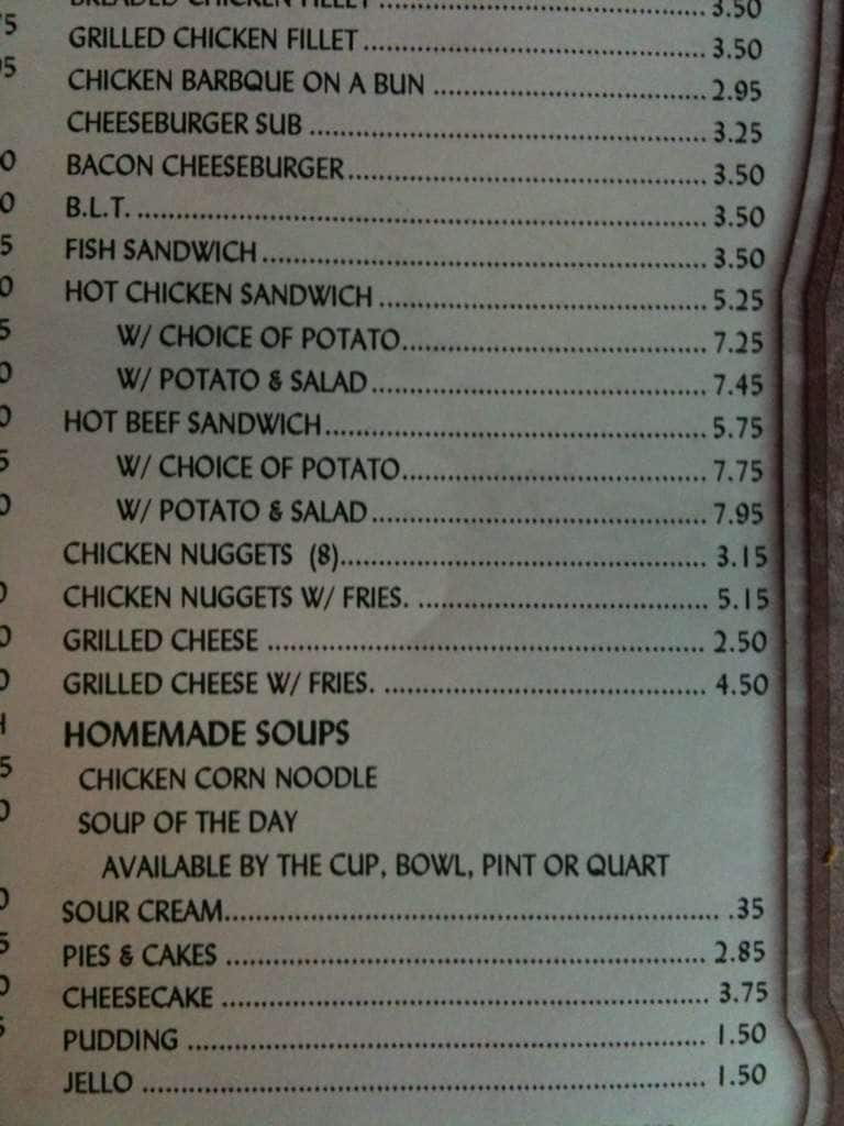 Menu at Kauffman's BarBQue Restaurant, Bethel