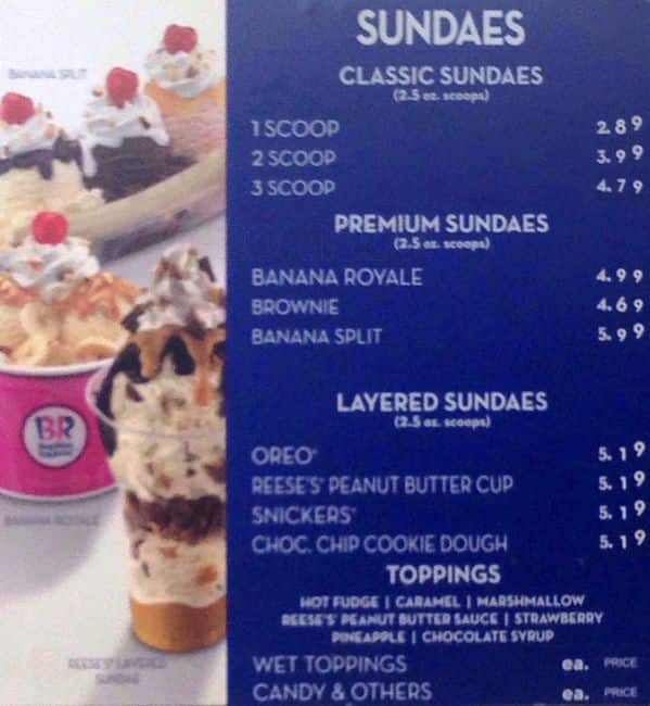 Carta de Baskin-Robbins