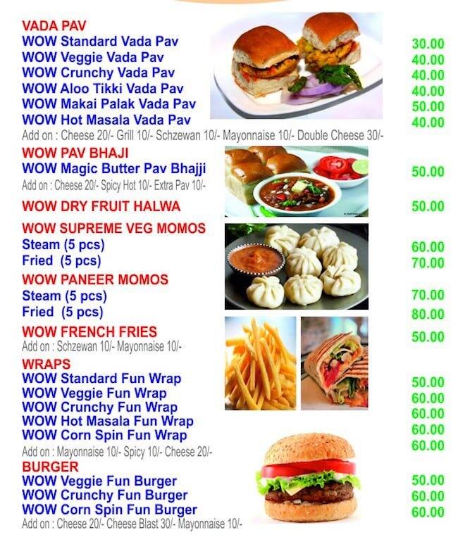 Menu at CAKES WOW Cafe, Hyderabad