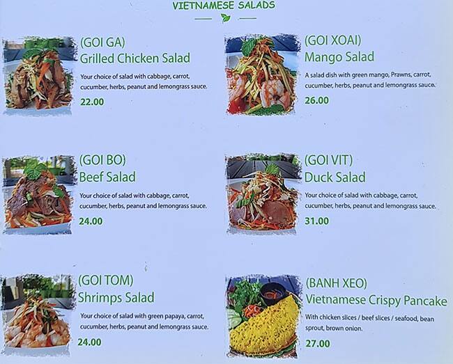 Menu at Vietnamese Snack Food Cafe Restaurant JLT Branch, Dubai
