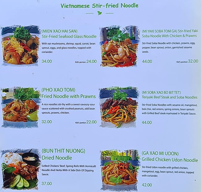 Menu at Vietnamese Snack Food Cafe Restaurant JLT Branch, Dubai