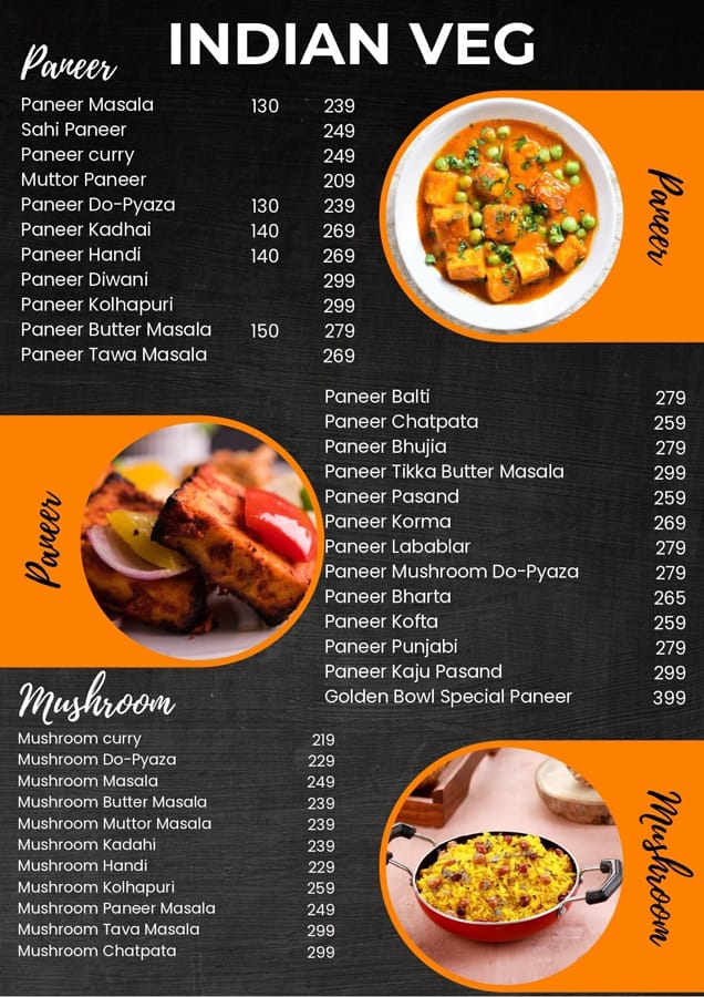 Menu of Golden Bowl Hajipur Patna