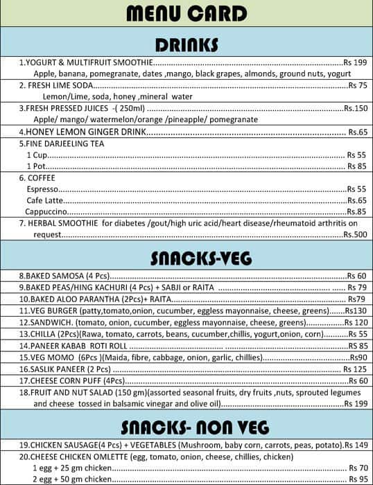 Body N Mind Cafe Menu, Menu for Body N Mind Cafe, Sector 1, Salt Lake