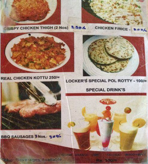 Meat Locker menu