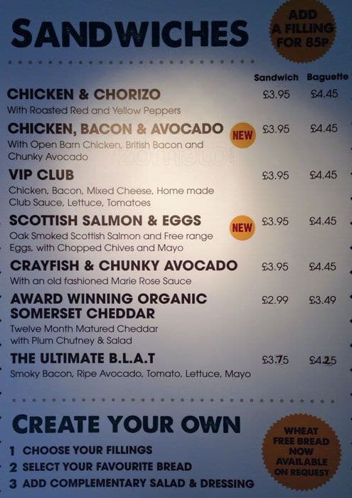 Menu at Ravello Coffee fast food, London, 44a Horseferry Road