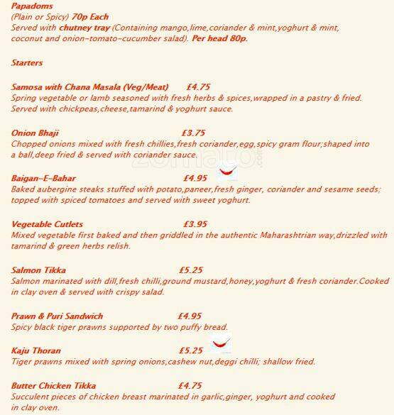 Anarkali Menu, Menu podniku Anarkali, Hammersmith, London Zomato UK