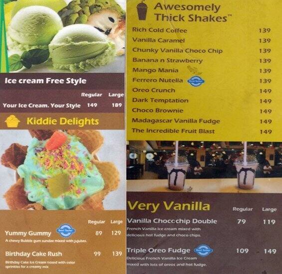 Menu At Hazzel Ice Cream Cafe, Hyderabad, Near Kbr Park