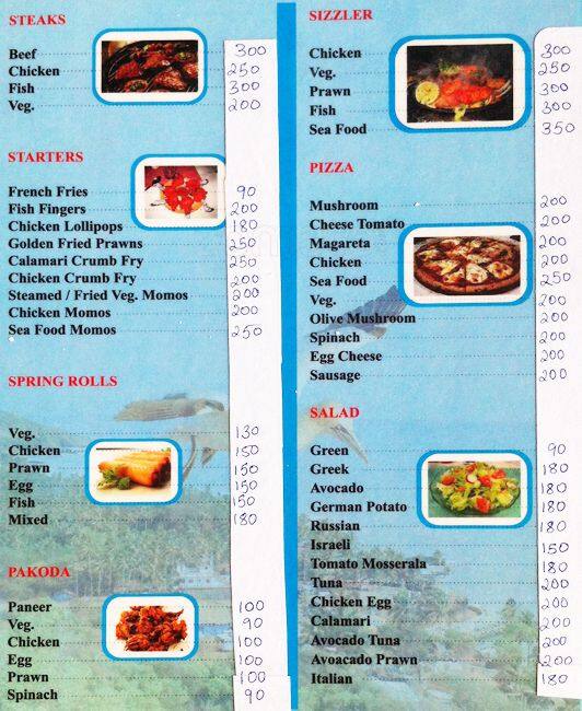 Sea Bird Shack menu