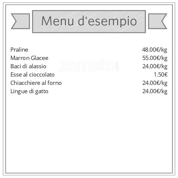 Menu di Panificio Pasticceria Piazza Milano 