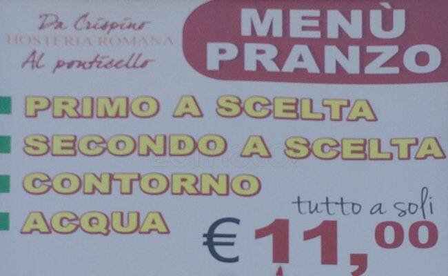 Menu di Al Ponticello 