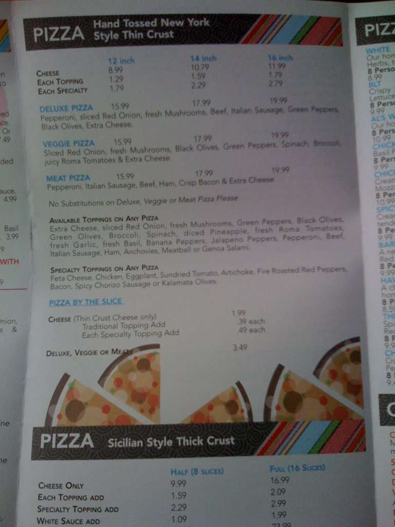 Al's Pizza Menu, Menu for Al's Pizza, Southside, Jacksonville