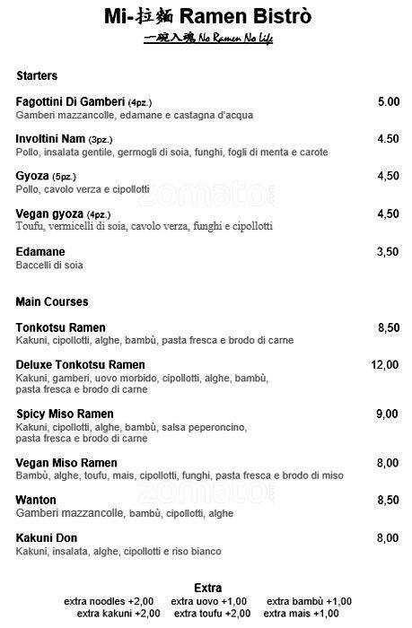 Menu di Mi-Ramen Bistrò 