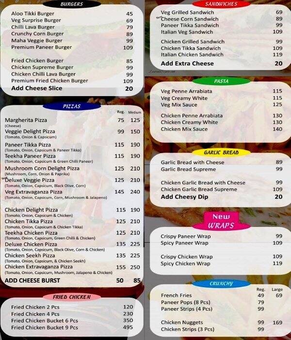 Cold Rock Cafe Menu, Menu for Cold Rock Cafe, Sector 72