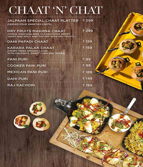 Menu of Jalpaan Restaurant, Thaltej, Ahmedabad