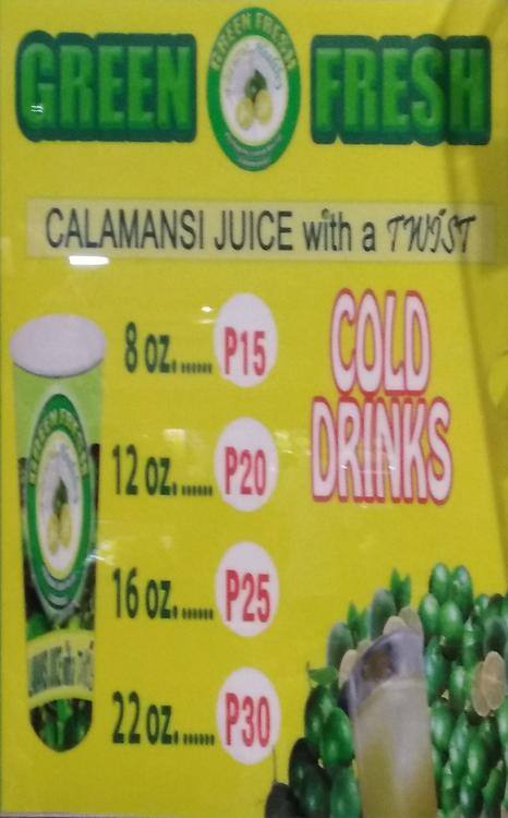 Green Fresh menu