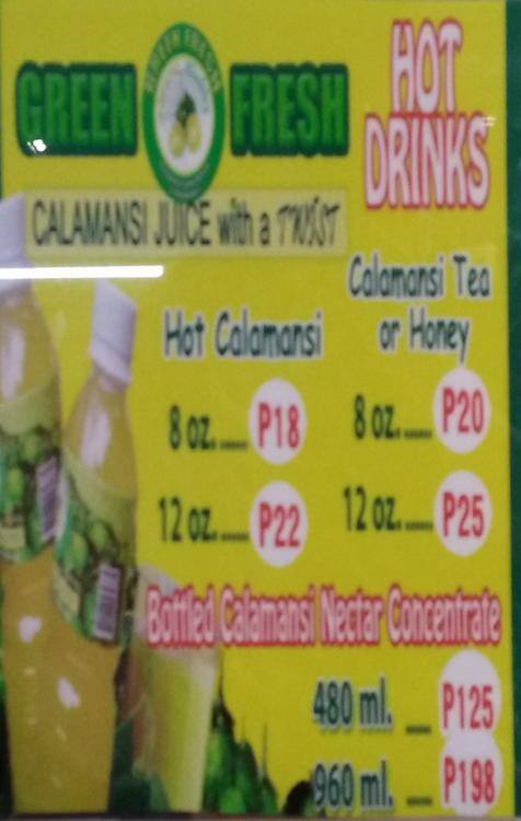 Green Fresh menu