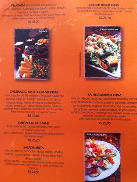 Barthodomeu cardápio