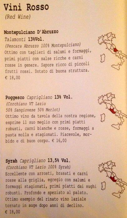 Menu di La Cicala E La Formica 