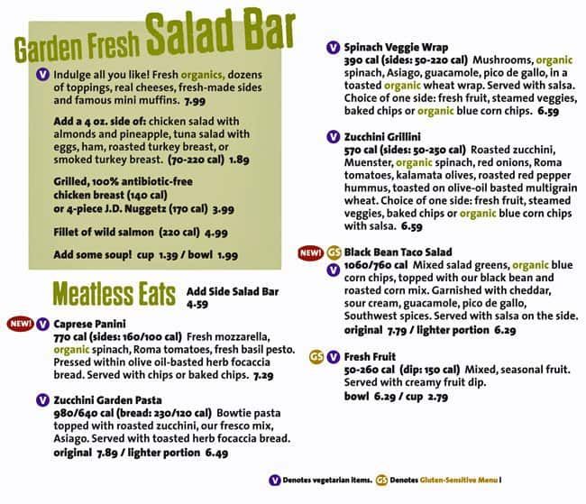 Menu at Jason's Deli restaurant, Arlington, 780 W Road to Six Flags St