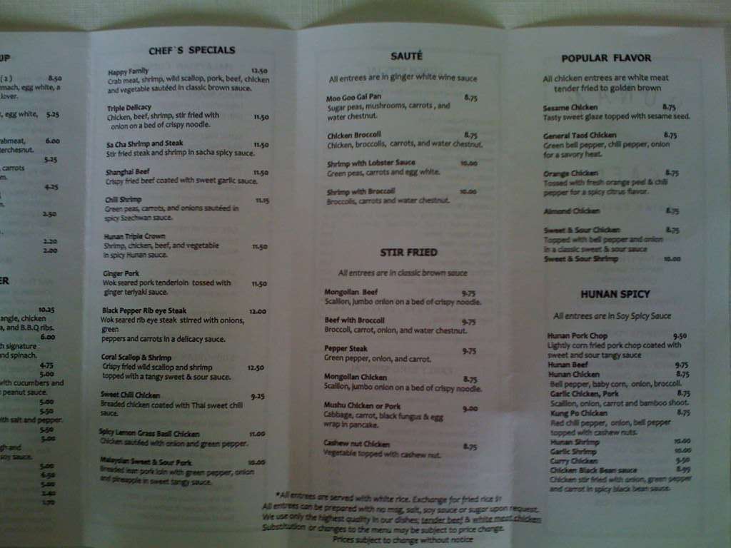 Hunan Cafe Menu, Menu for Hunan Cafe, Augusta, Augusta - Urbanspoon/Zomato