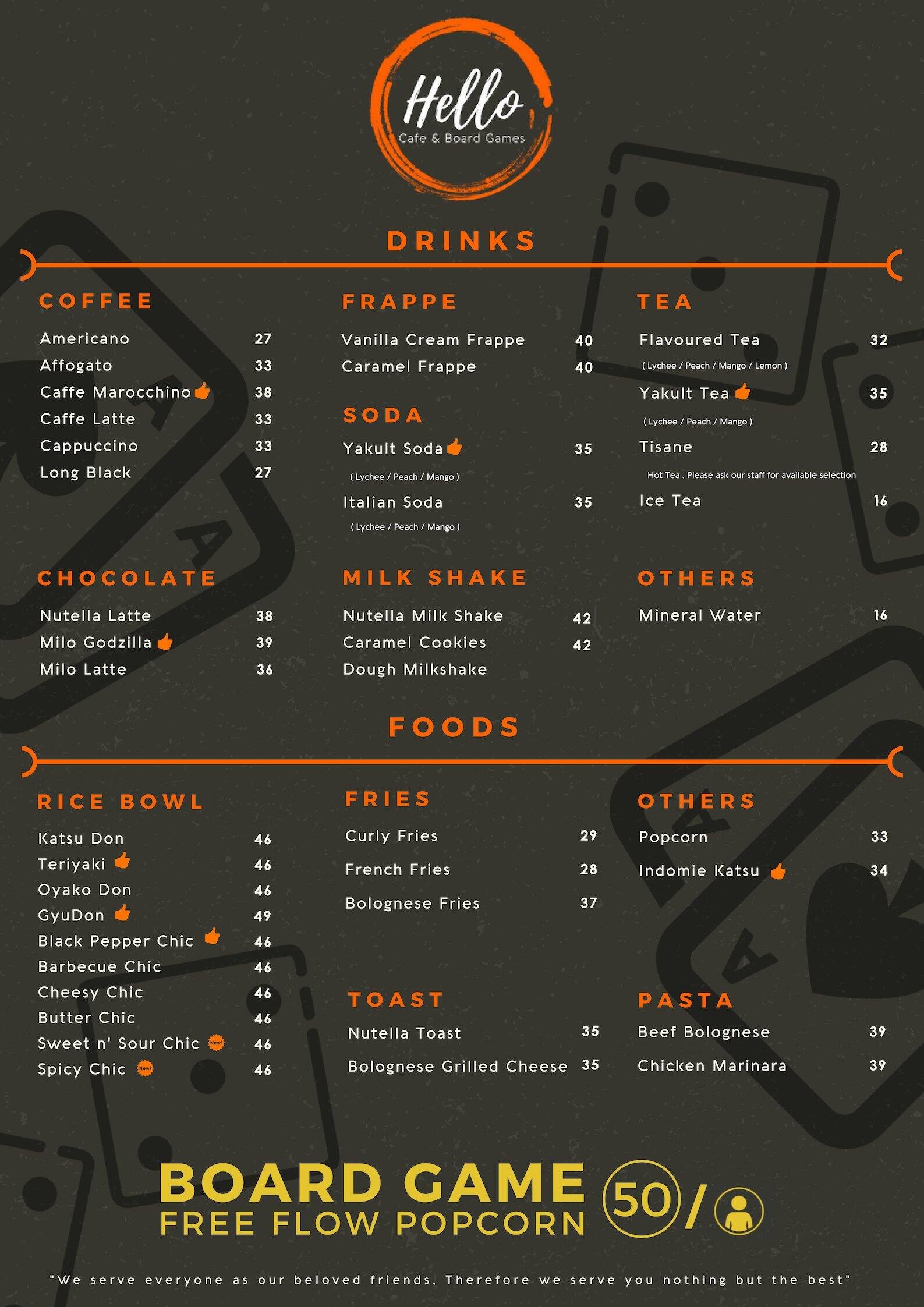 Hello Cafe Boardgame Menu Zomato Indonesia