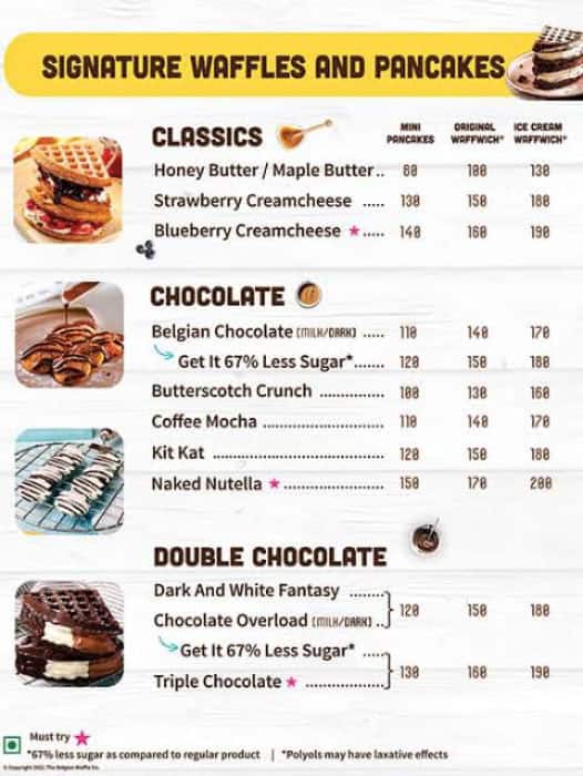 Waffle Bites menu
