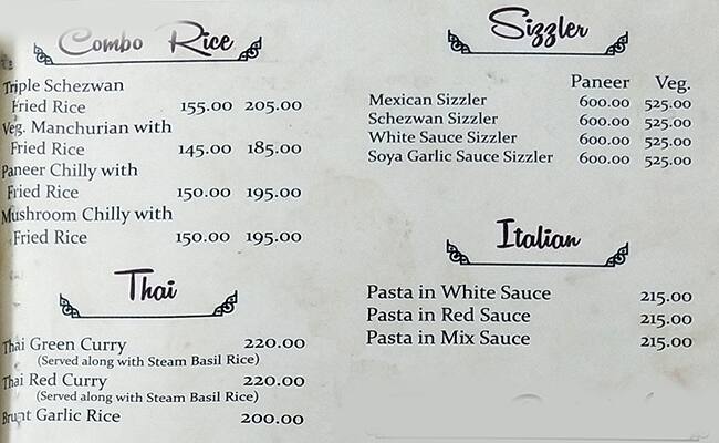 Jyoti Pure Veg menu