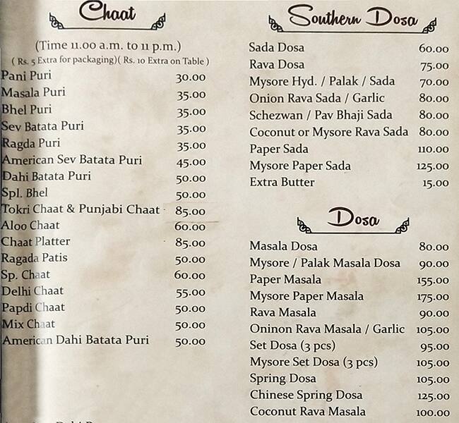 Jyoti Pure Veg menu