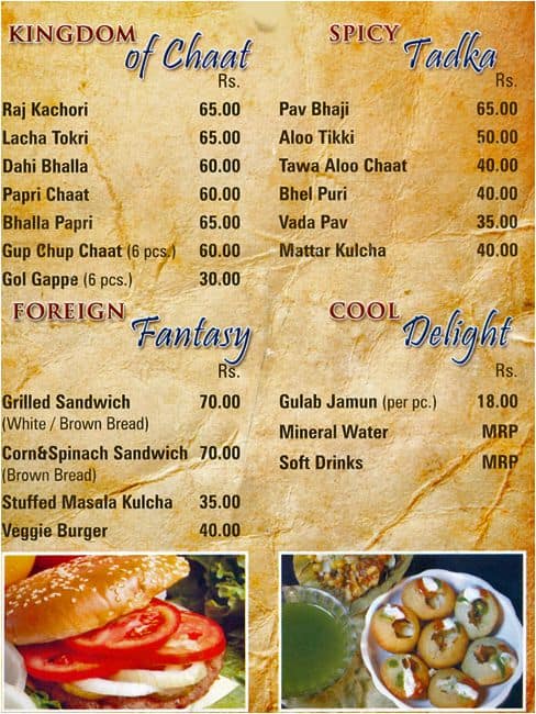 The Chaat Factory Menu, Menu for The Chaat Factory, Vikaspuri, New ...