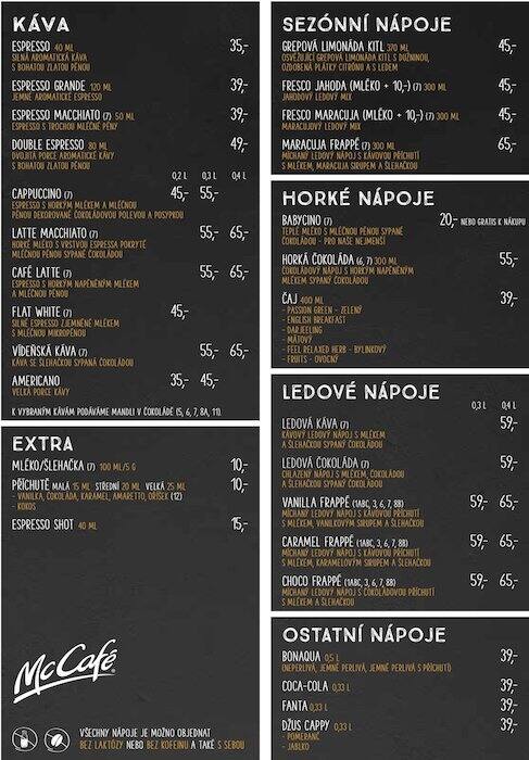 Carta de McCafé