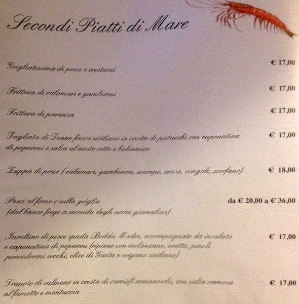 Menu di Ristorante Che Te Ne Sà 
