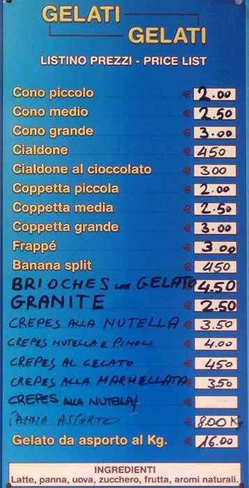 Gelati Gelati A Roma Foto Del Menu Con Prezzi Zomato Italia