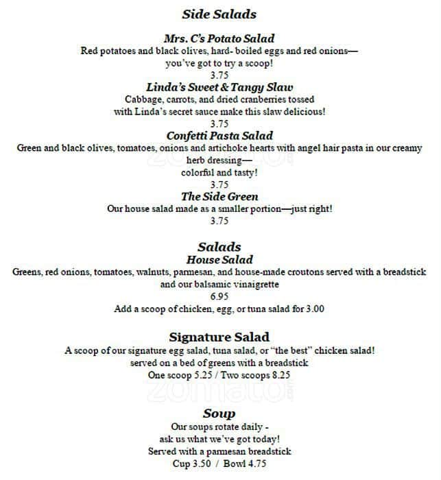 Menu at Cafe Rosemary, Vancouver