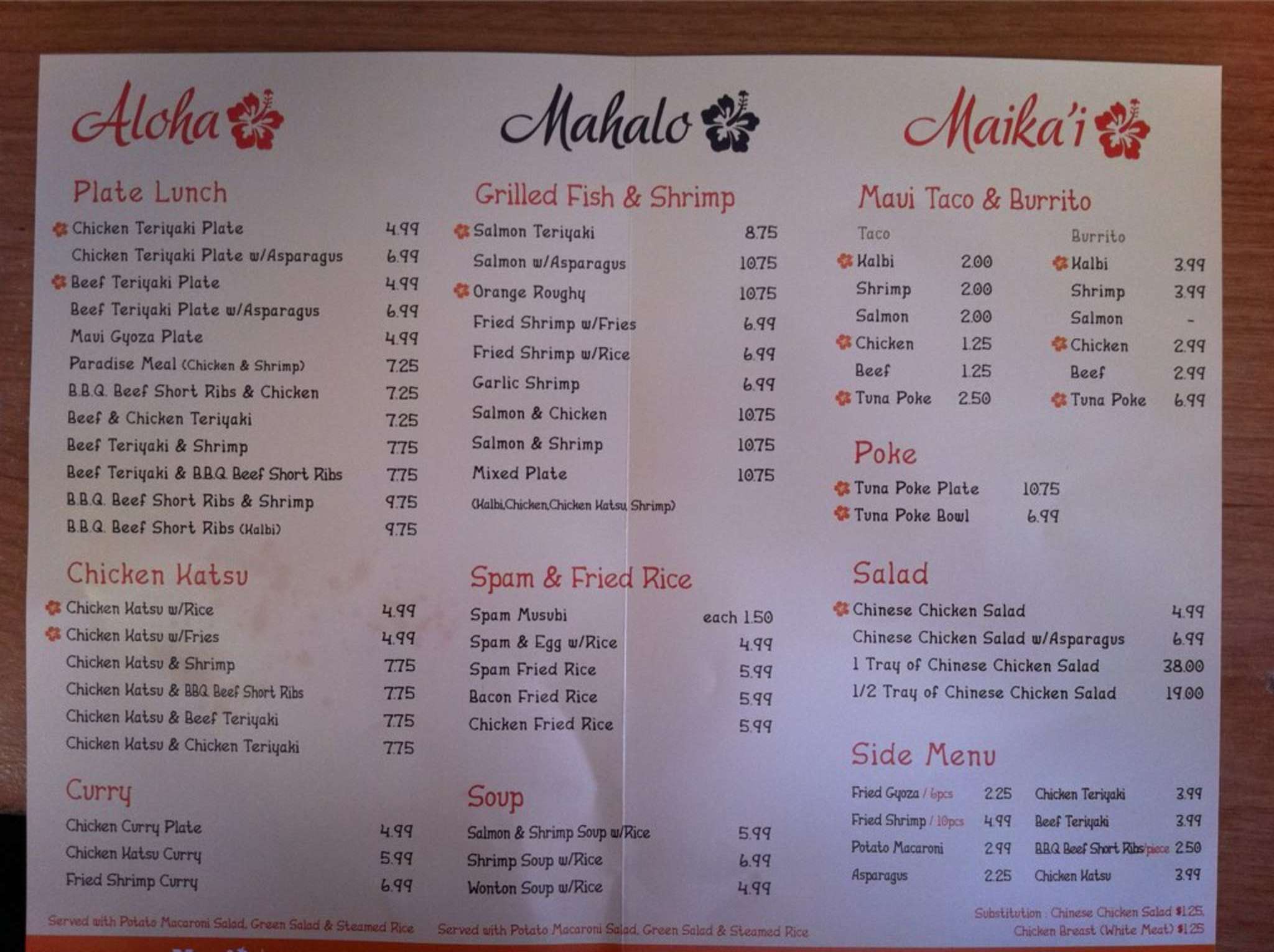 Maui Chicken Menu, Menu for Maui Chicken, Torrance, Torrance Urbanspoon/Zomato