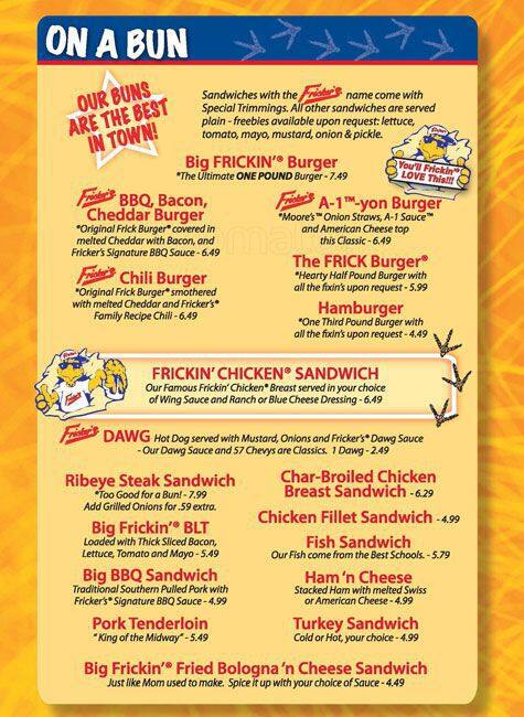 Frickers Menu Menu For Frickers Miamisburg Dayton