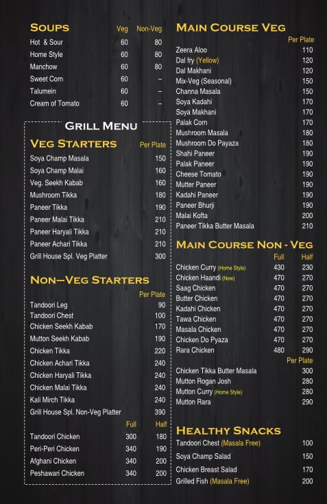 Grill House Menu, Menu for Grill House, Sector 67, Mohali - Zomato