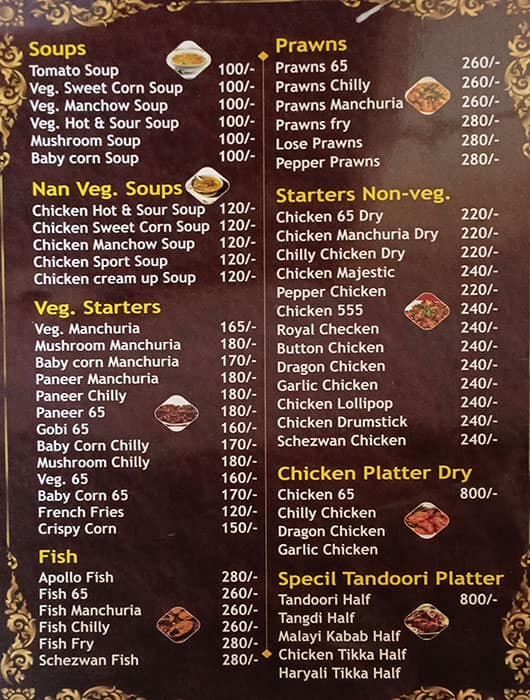 Menu of Tomatoes Restaurant, Bachupally, Hyderabad