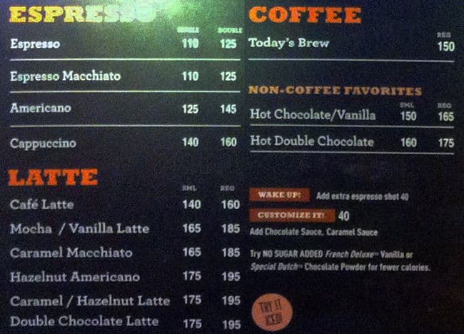Harga Jual Coffee Bean Malaysia How To Measure Beans The The Coffee Bean And Tea Leaf Menu Malaysia
