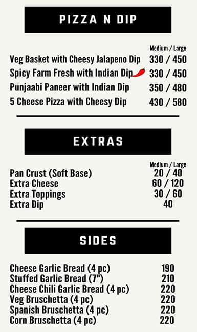 Bon Pizza menu
