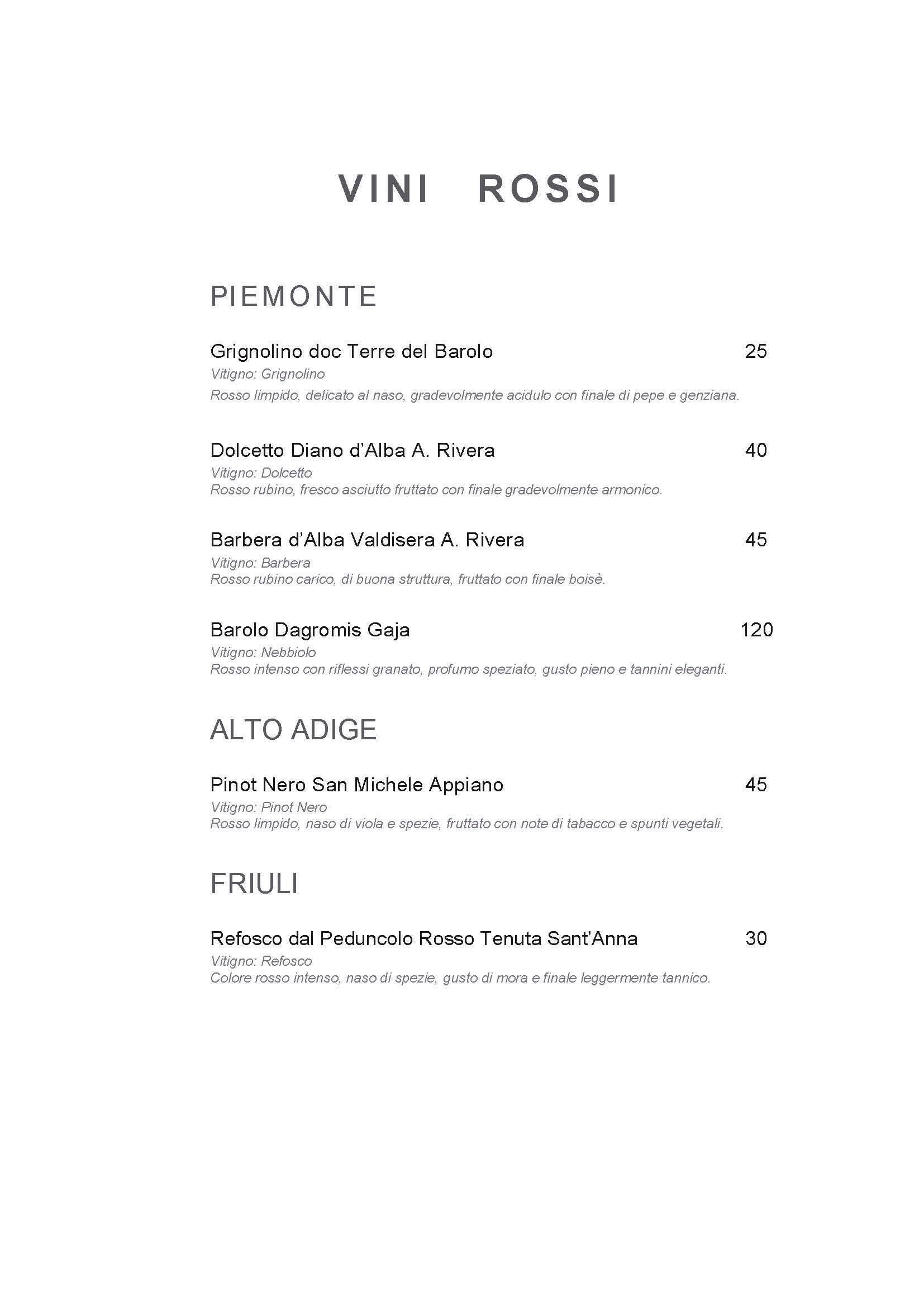 Menu di Hotel Indigo Rome - St. George Rome 