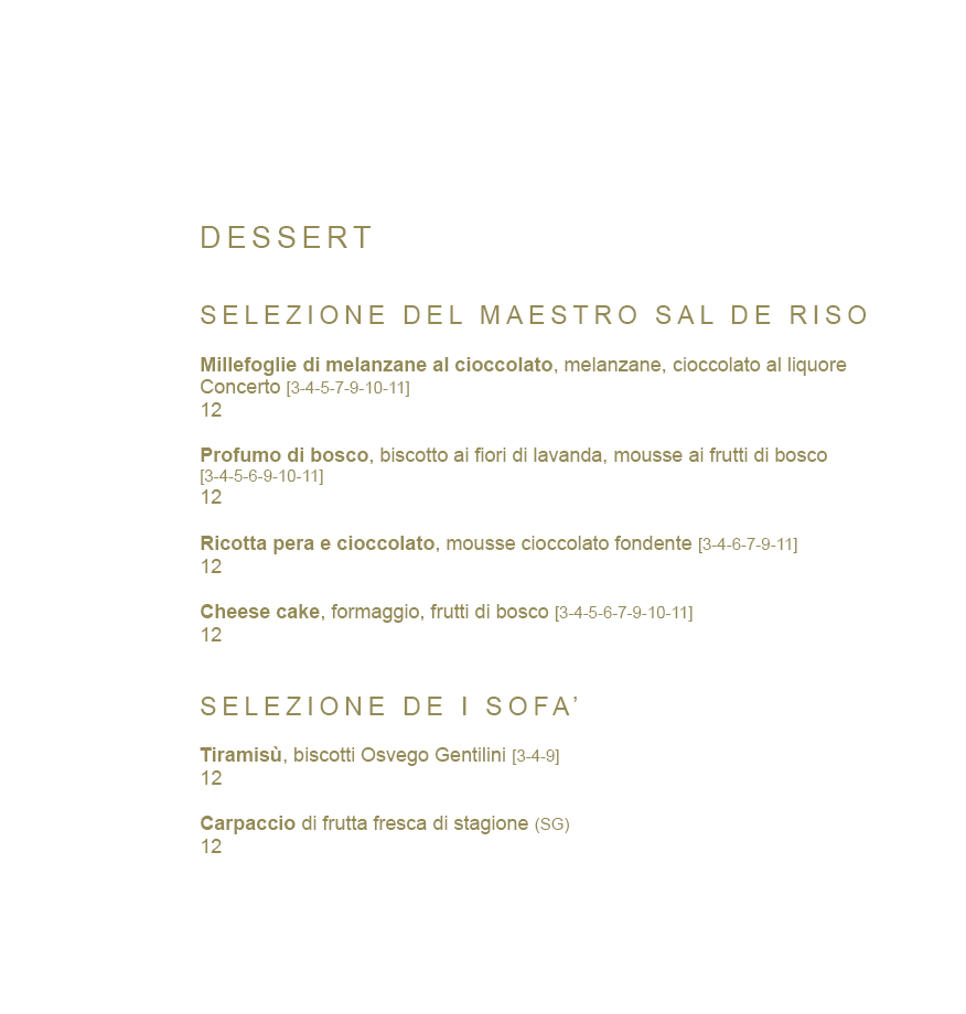 Menu di Hotel Indigo Rome - St. George Rome 