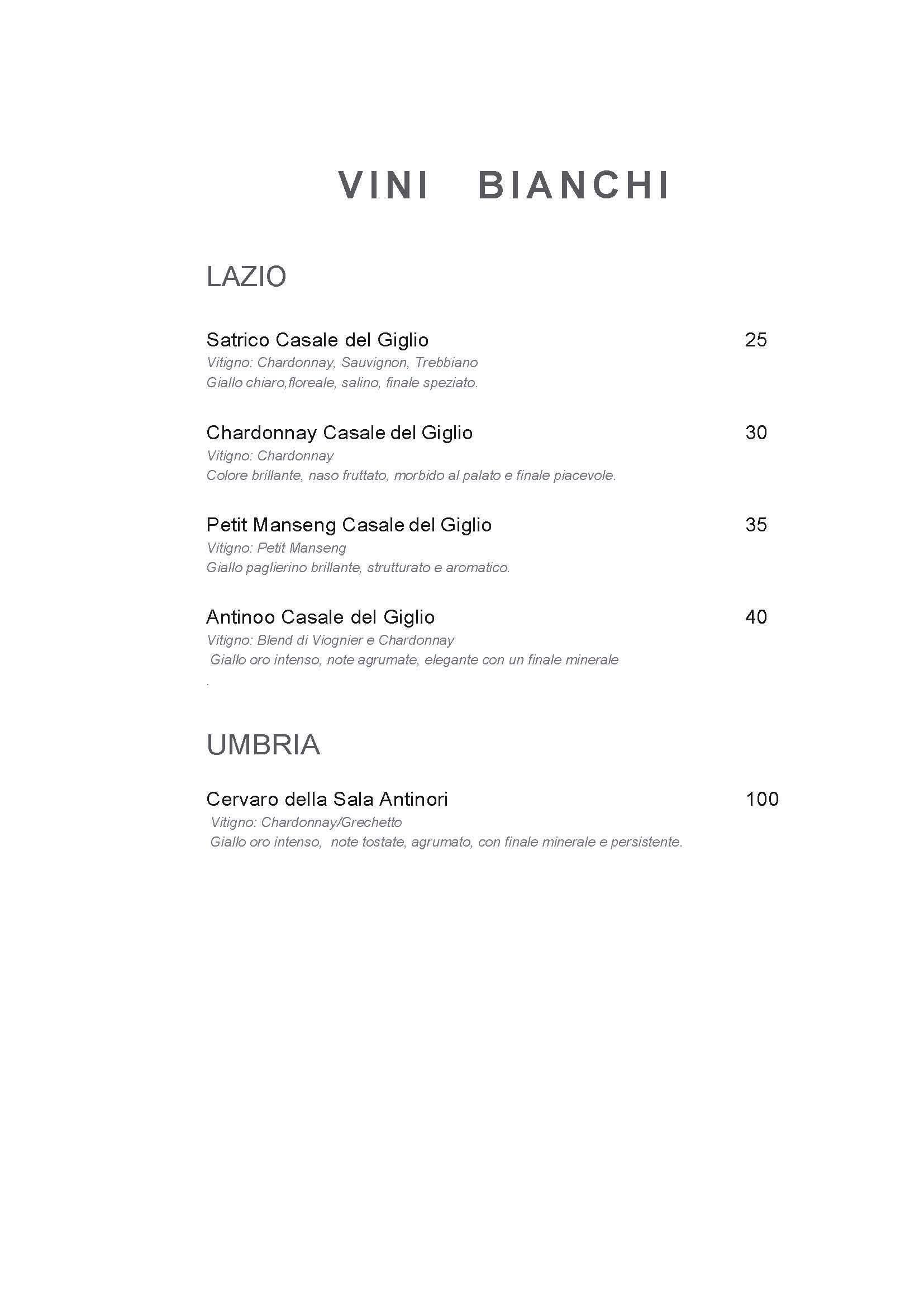 Menu di Hotel Indigo Rome - St. George Rome 