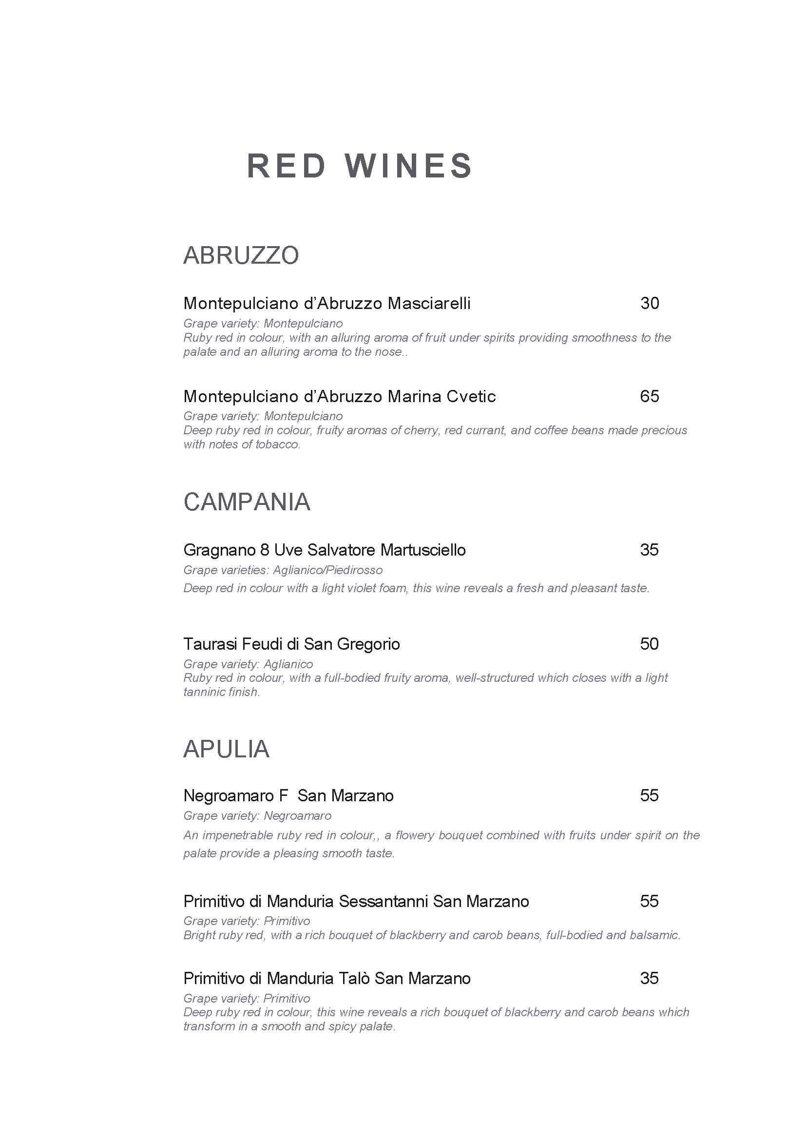 Menu di Hotel Indigo Rome - St. George Rome 