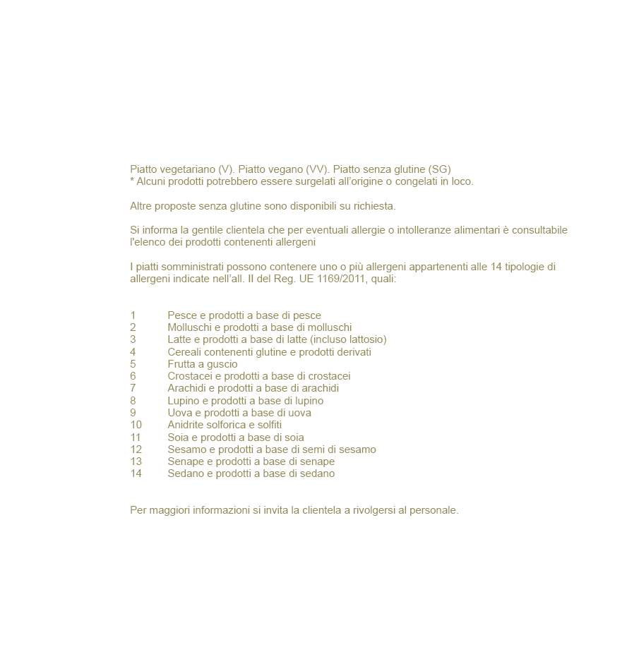Menu di Hotel Indigo Rome - St. George Rome 