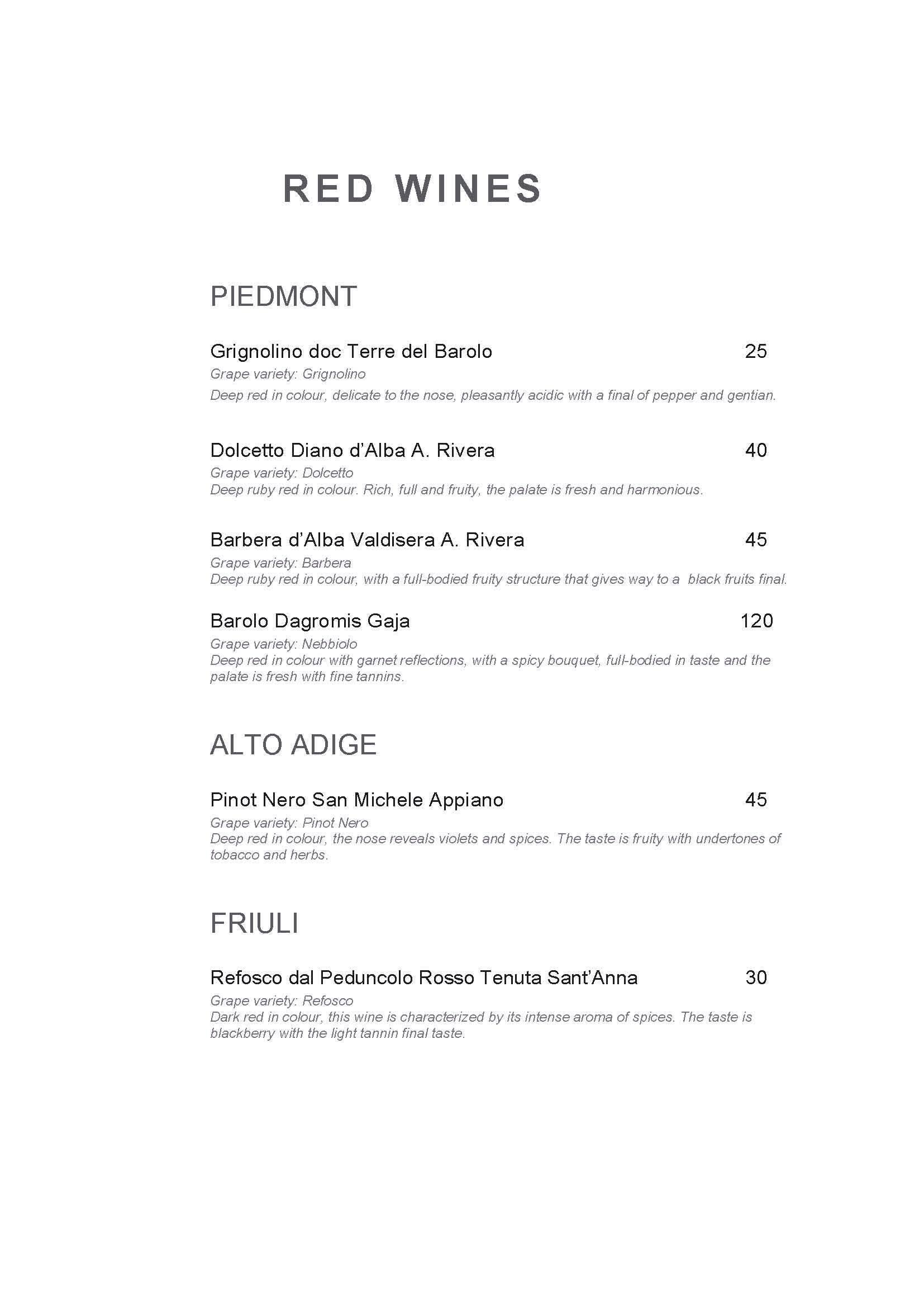 Menu di Hotel Indigo Rome - St. George Rome 