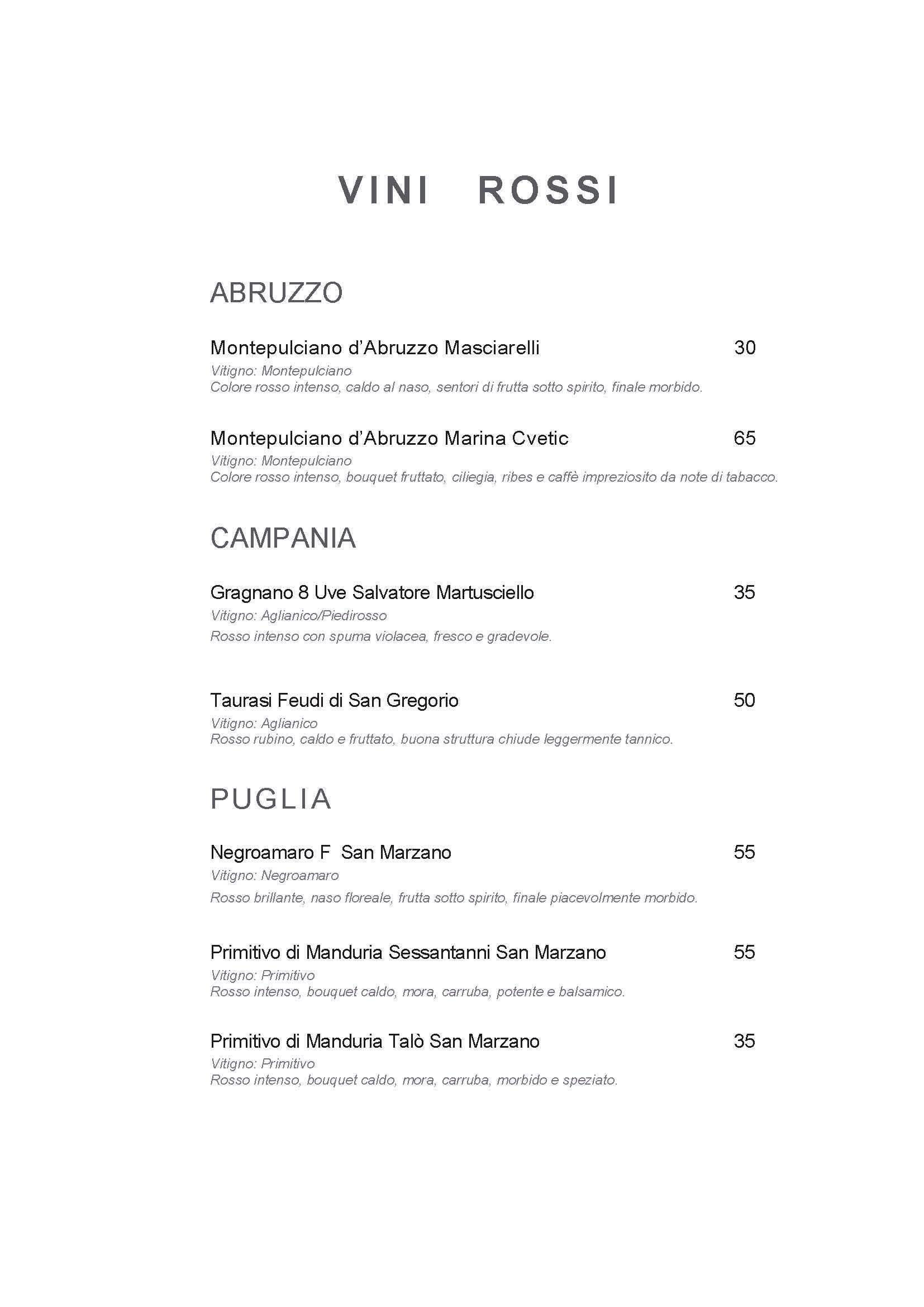 Menu di Hotel Indigo Rome - St. George Rome 